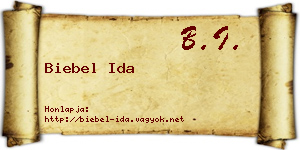 Biebel Ida névjegykártya