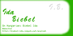 ida biebel business card